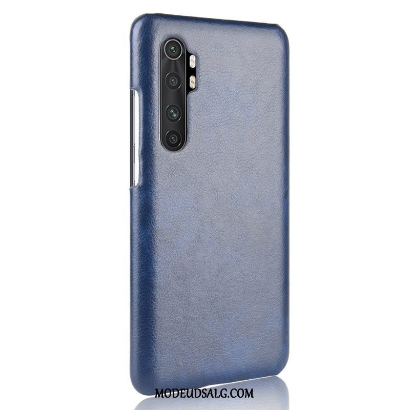 Xiaomi Mi Note 10 Lite Etui / Cover Litchi Læder Lille Sektion Beskyttelse Blå