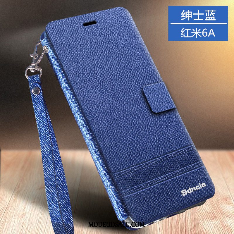 Xiaomi Redmi 6a Etui Lille Sektion Blå Blød Anti-fald Lædertaske