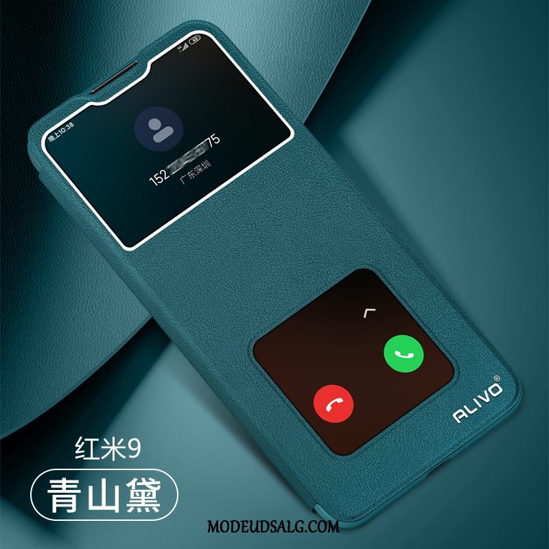 Xiaomi Redmi 9 Etui / Cover Grøn Folio Beskyttelse Silikone Rød