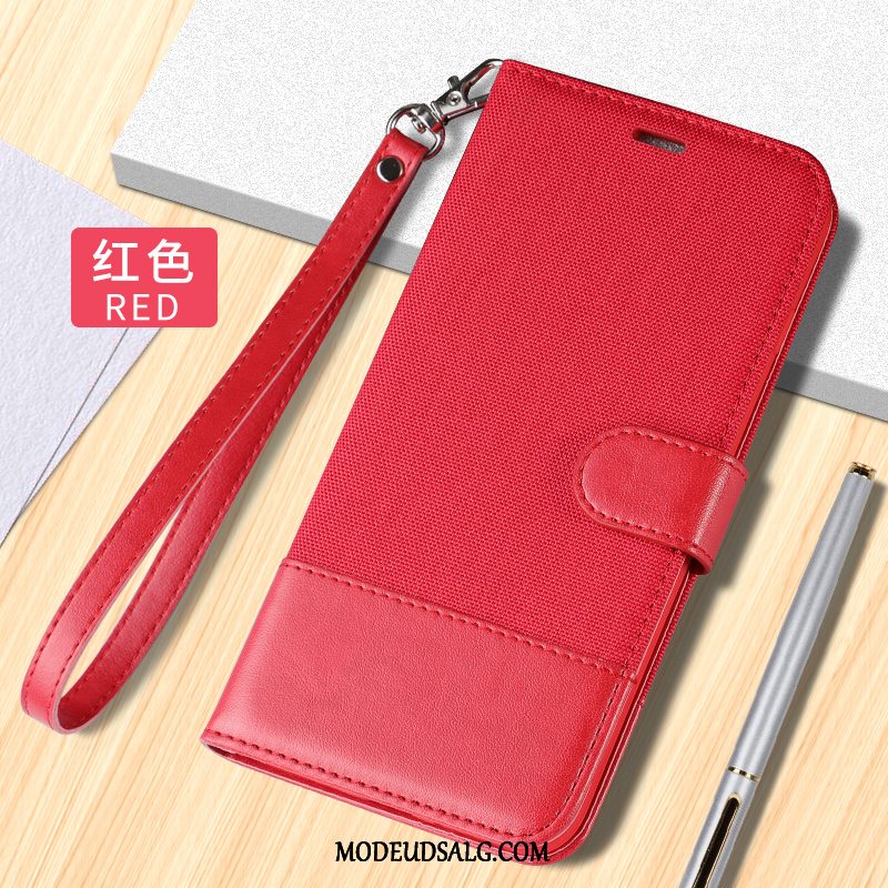 Xiaomi Redmi Note 5 Etui / Cover Support Kort Rød Denim Usynlig