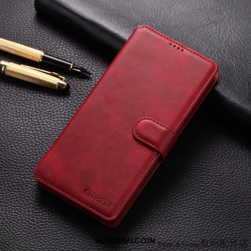 Xiaomi Redmi Note 8 Pro Etui / Cover Lædertaske Af Personlighed Business Folio Rød