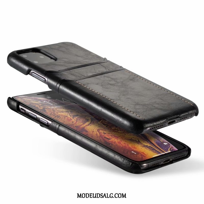 iPhone 11 Pro Etui Tynd Tegnebog Sort Lædertaske Anti-fald