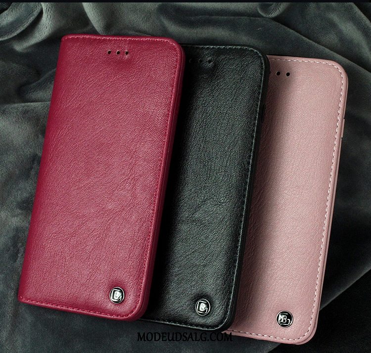 iPhone 8 Plus Etui Ny Lædertaske Anti-fald Blød Rød