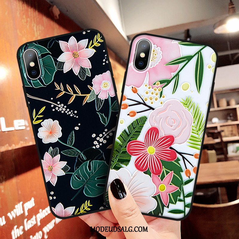 iPhone X Etui Simple Grøn Kunst Blomster Frisk