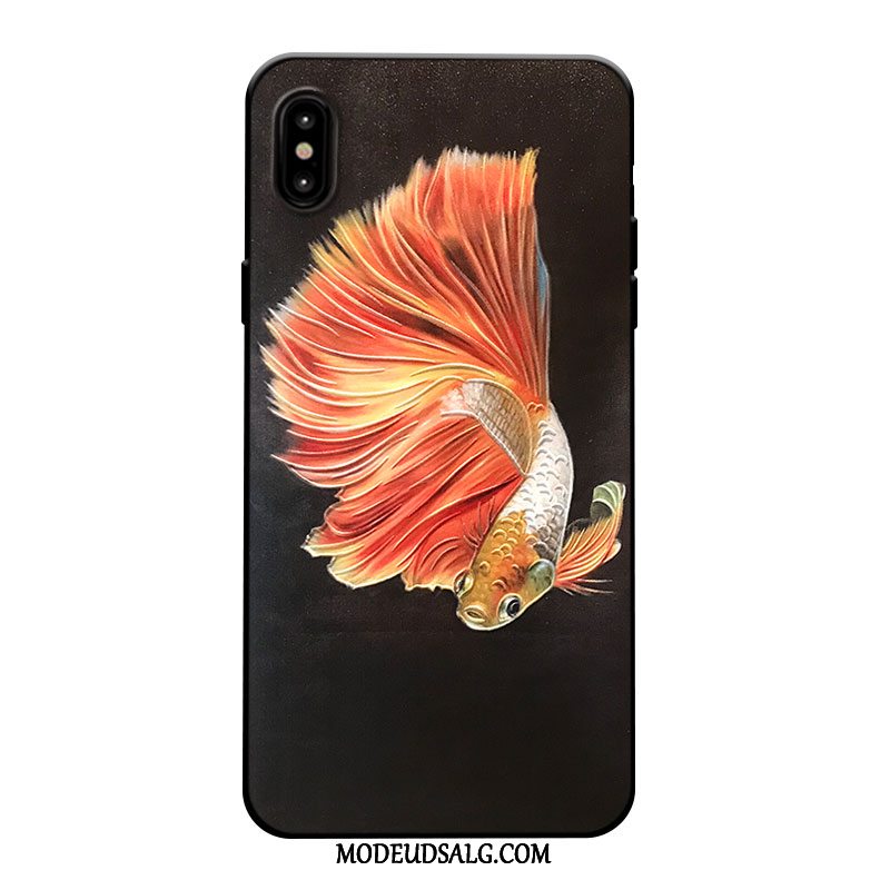 iPhone Xs Max Etui Anti-fald Guld Kinesisk Stil Cover Lyse